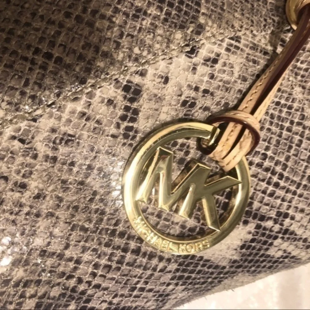 Michael kors snakeskin embossed tote bag